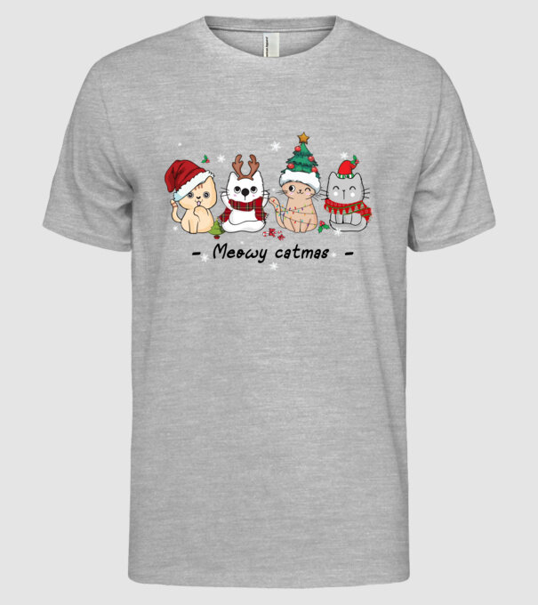 Meowy catmas 2 model gri pe tricou