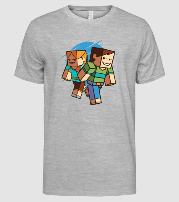 Minecraft model gri pe tricou