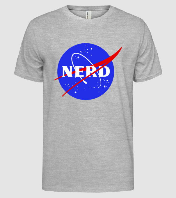 Nerd NASA model gri pe tricou
