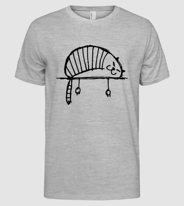 pisică model gri pe tricou