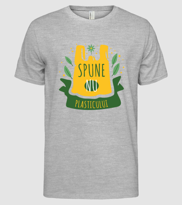 spune nu plasticului model gri pe tricou