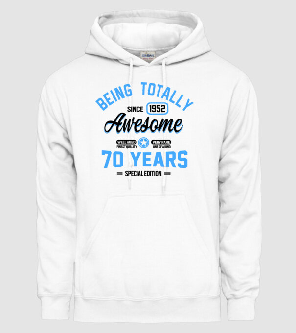 70 years of being totally awesome model alb pe tricou