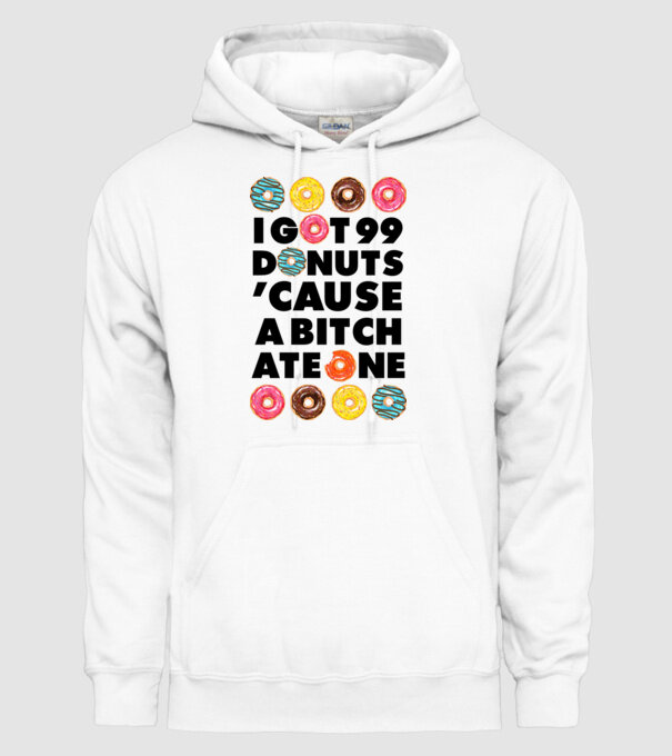 A bitch eat one model alb pe tricou