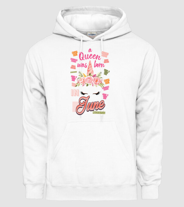 A queen was born in JÚNIUS model alb pe tricou