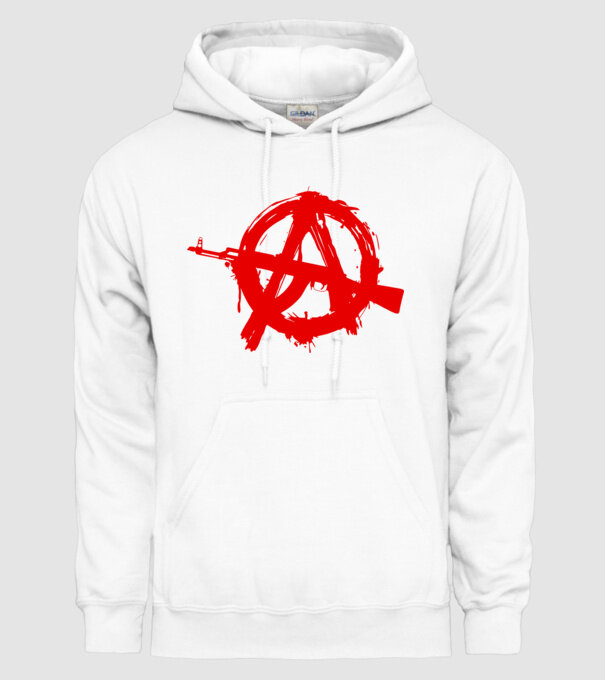 Akanarchy model alb pe tricou