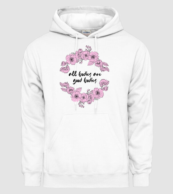All bodies are good bodies floral model alb pe tricou