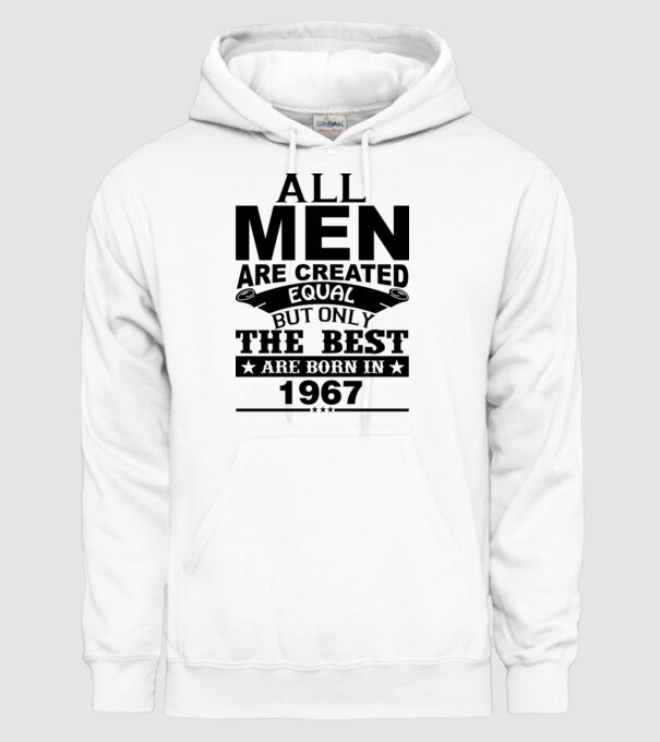 All men are created - 1967 model alb pe tricou