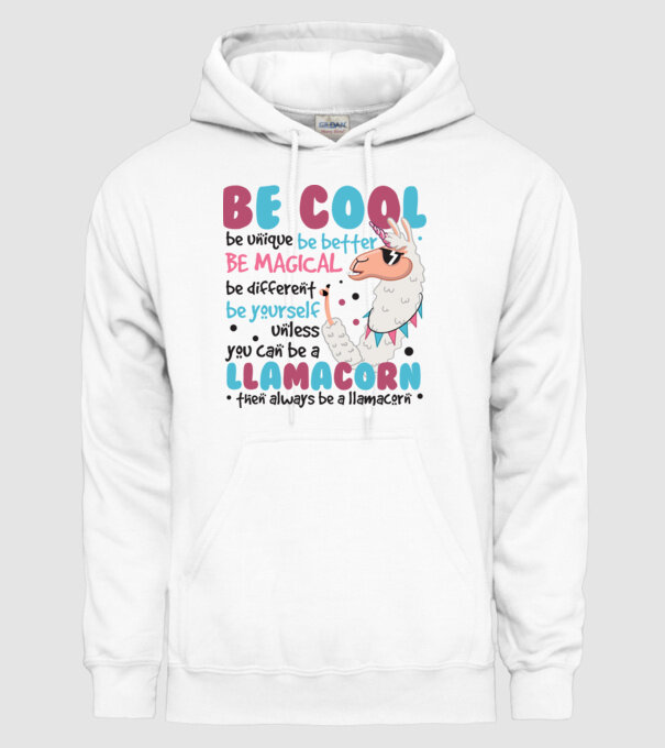 Always be a llamacorn model alb pe tricou