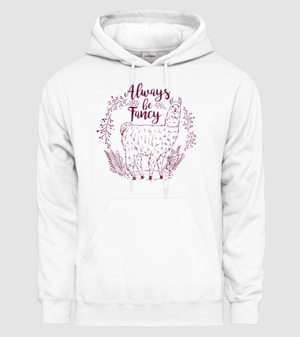 Always be fancy model alb pe tricou