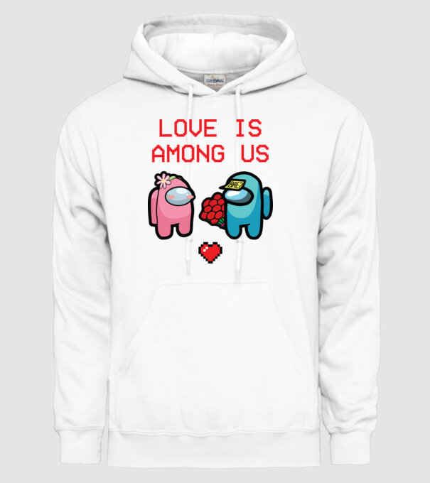 Among us love model alb pe tricou