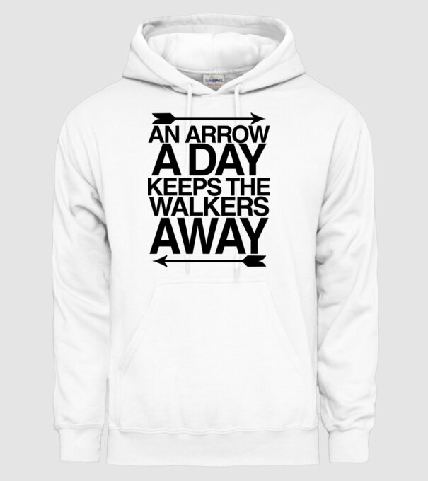 An arrow a day model alb pe tricou