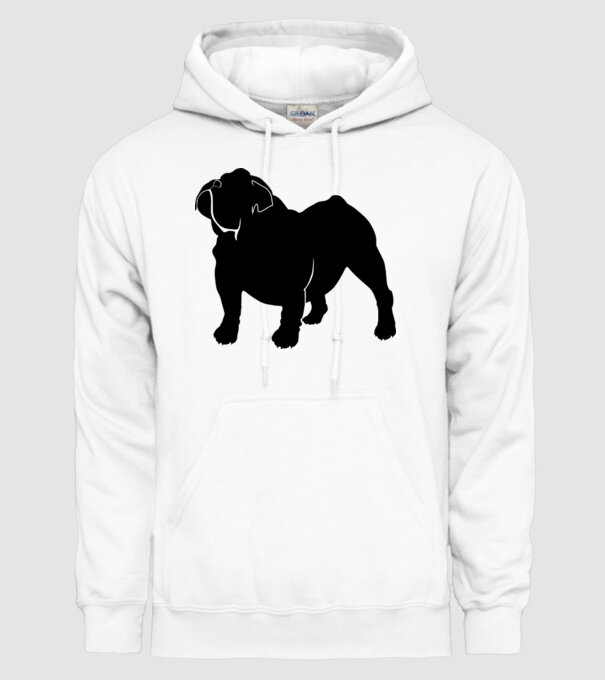 Bulldog englezesc model alb pe tricou