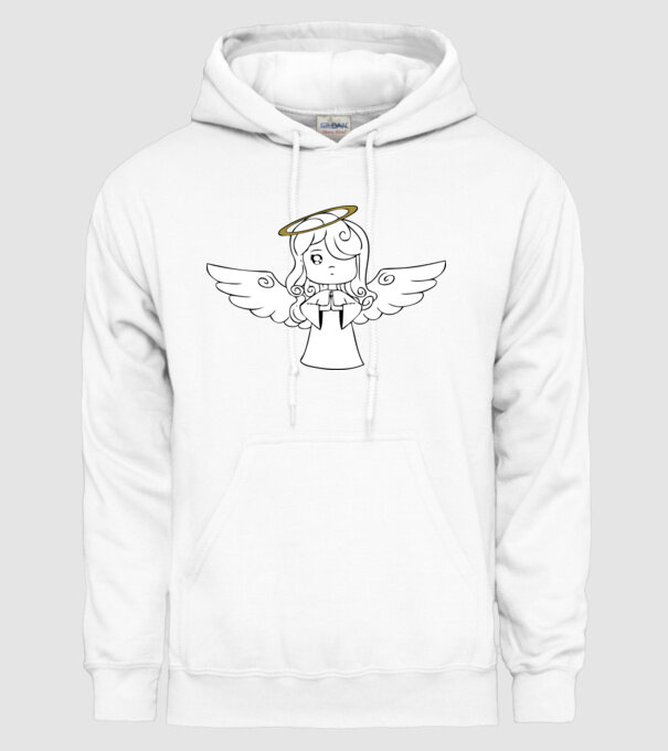Îngeraș model alb pe tricou