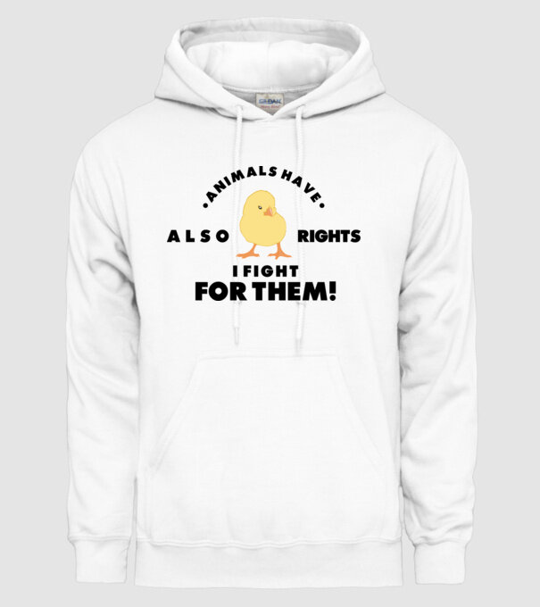 Animals also have rights model alb pe tricou