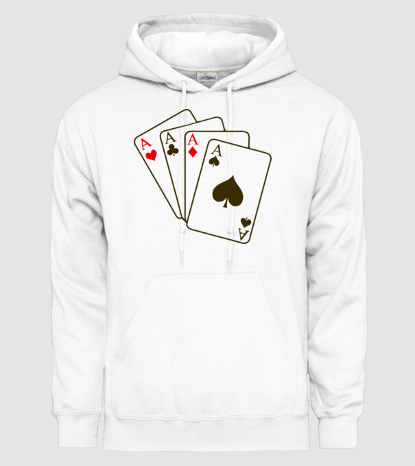Ași model alb pe tricou