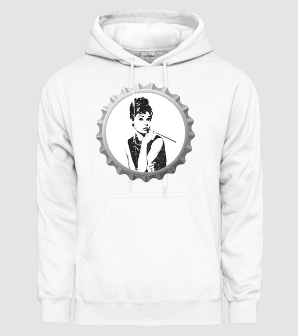 Audrey model alb pe tricou