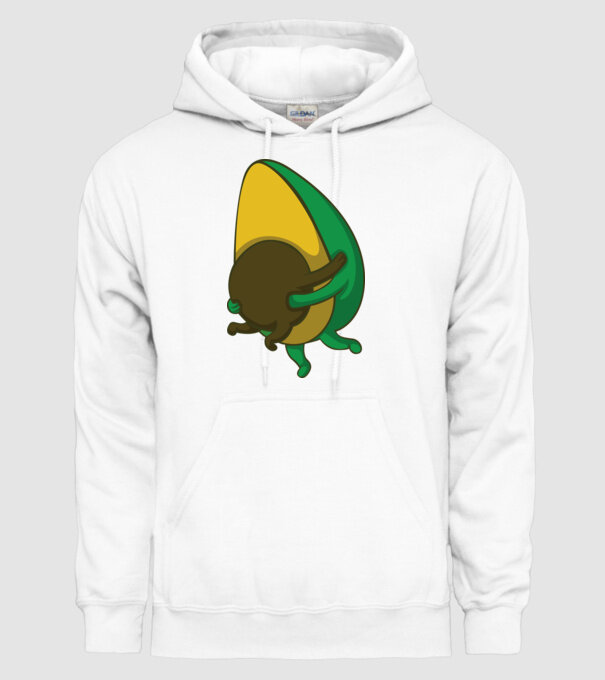 Avocado model alb pe tricou