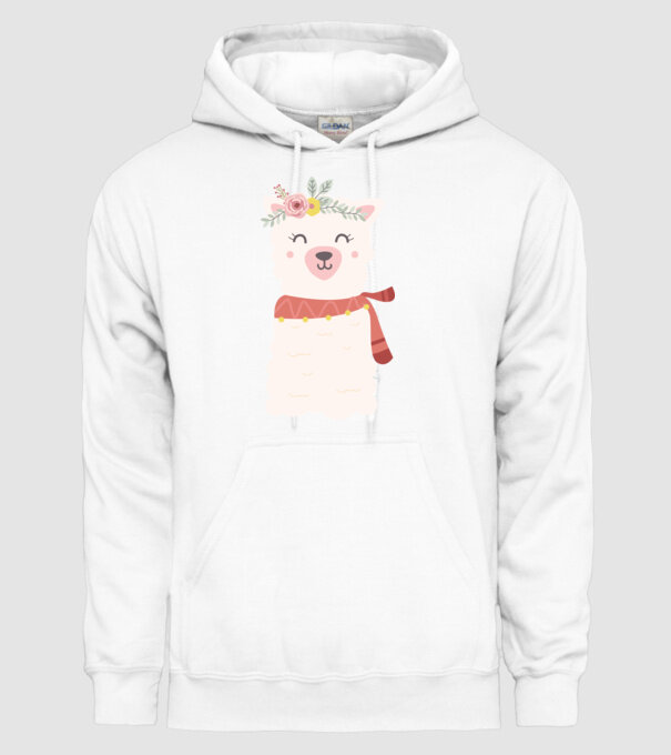 Baby lama model alb pe tricou