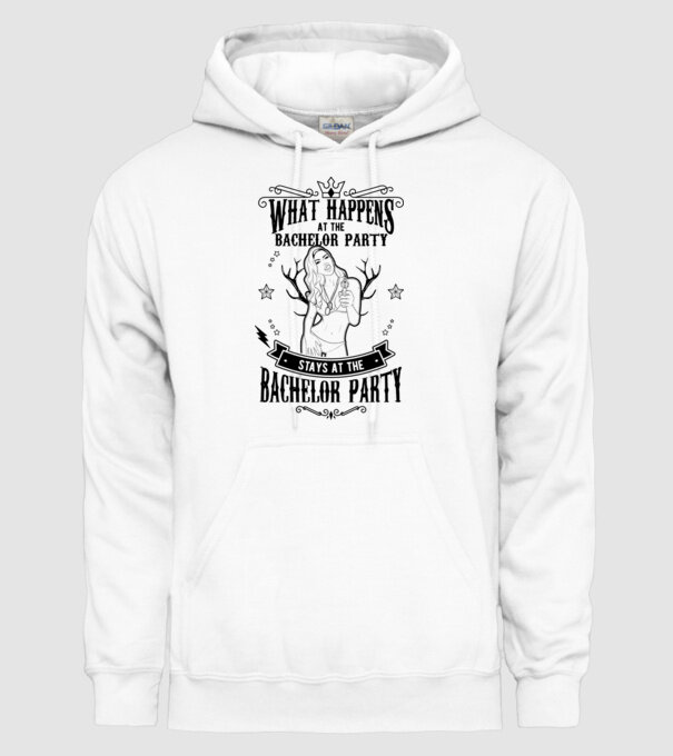 Bachelor party model alb pe tricou