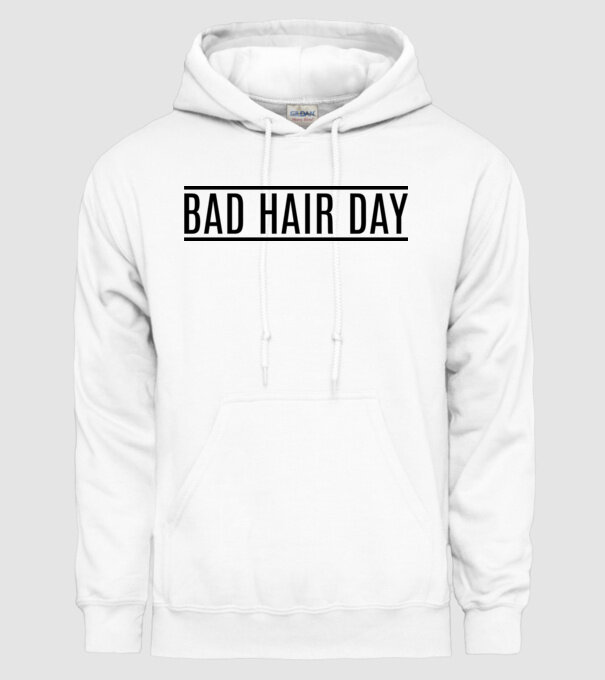 Bad hair day model alb pe tricou