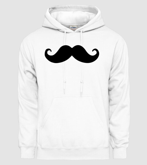 mustață1 model alb pe tricou