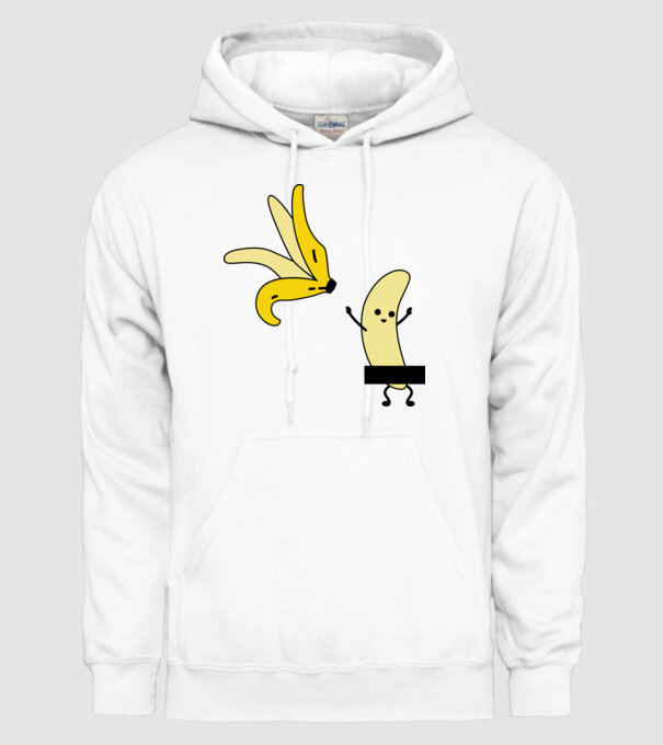 Cuplu Banană băiat model alb pe tricou