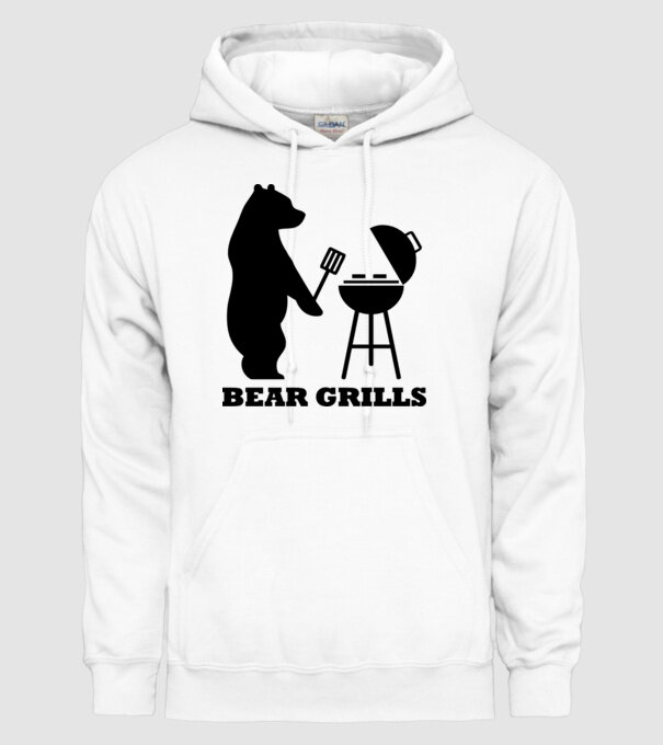 Bear Grills model alb pe tricou