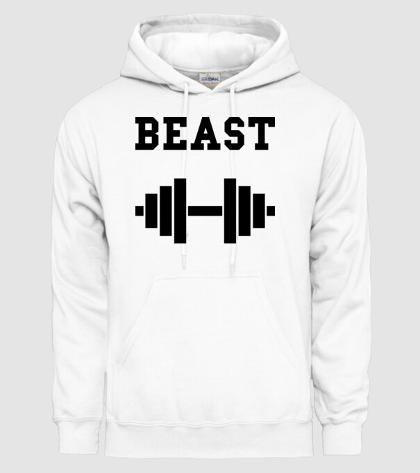 Beast model alb pe tricou