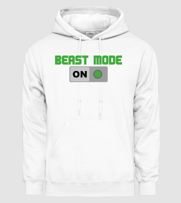 Beastmode model alb pe tricou