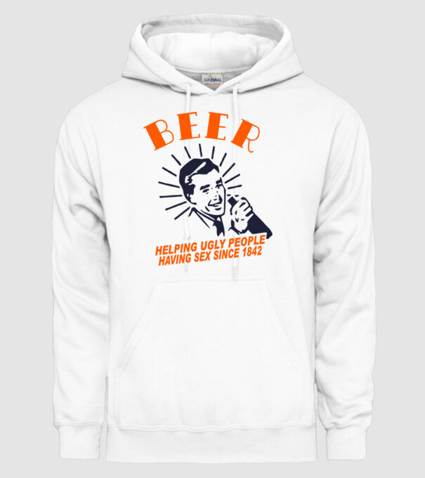 beeer model alb pe tricou