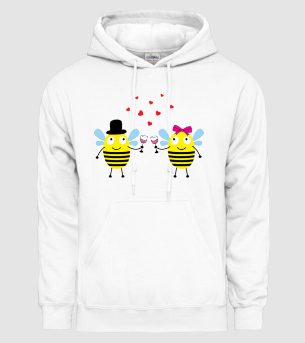 Bee Love model alb pe tricou