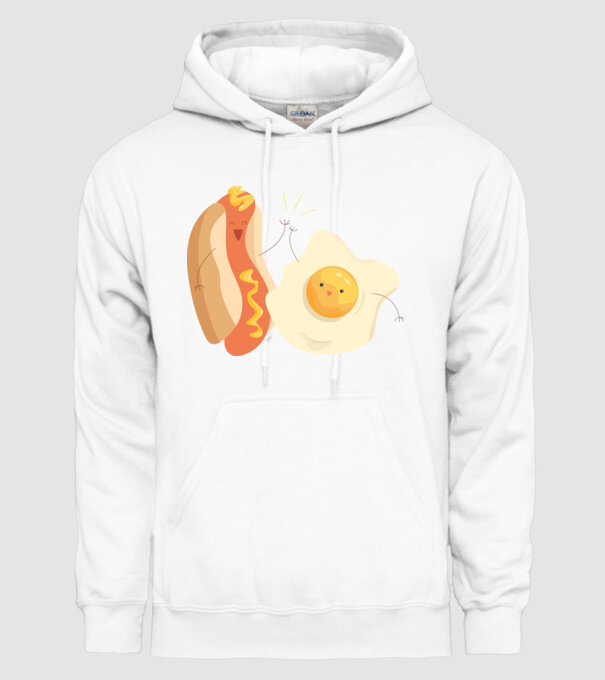 best friends hot dog egg model alb pe tricou