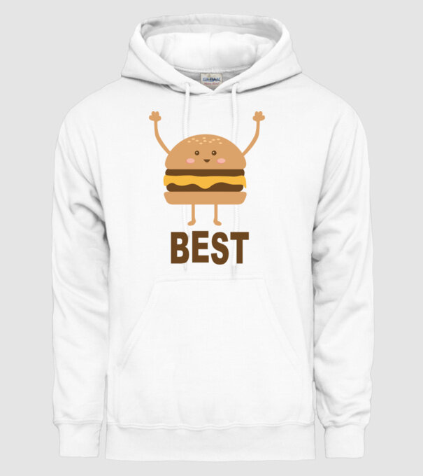 Best hamburger model alb pe tricou