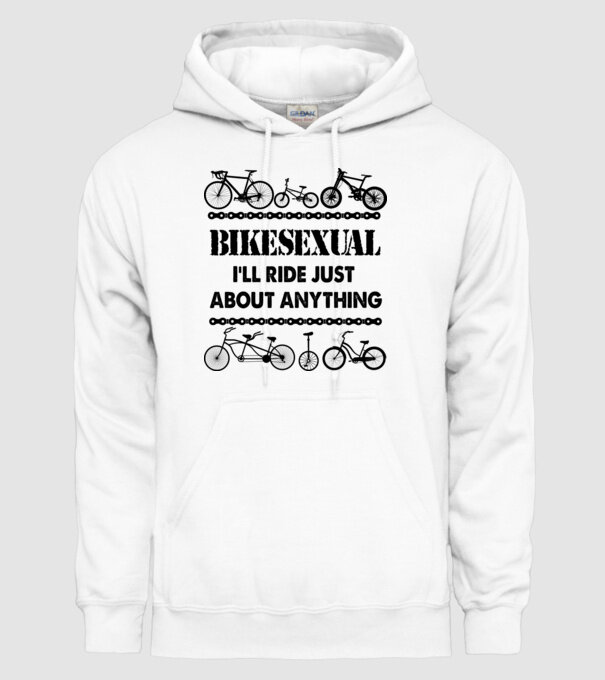 Bikesexual model alb pe tricou