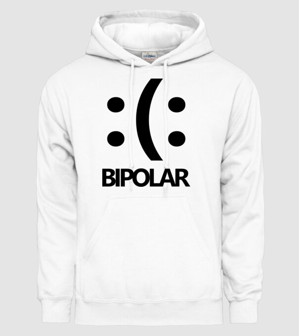 Bipolar model alb pe tricou