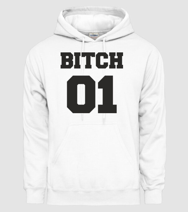 Bitch 01 model alb pe tricou