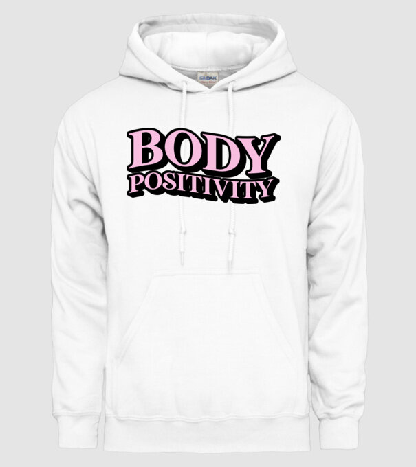 BodyPositivity model alb pe tricou