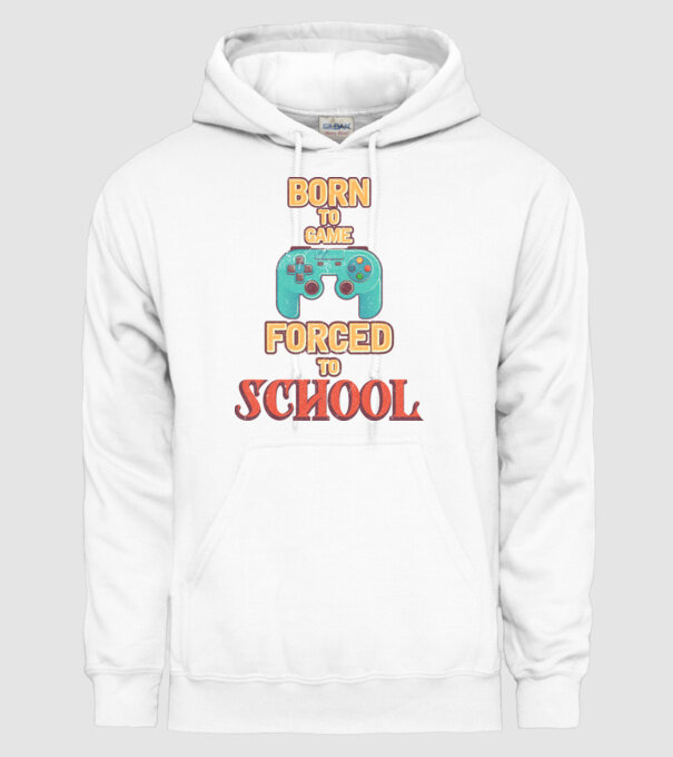 Born to game model alb pe tricou