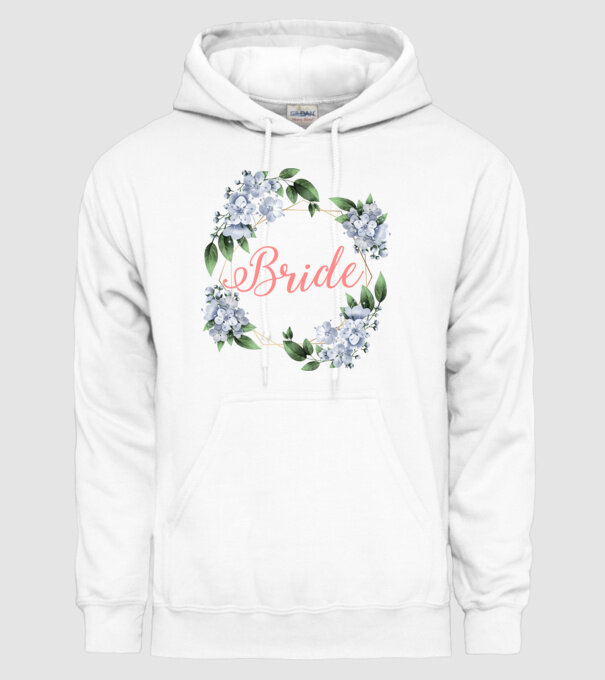BRIDE blue floral model alb pe tricou