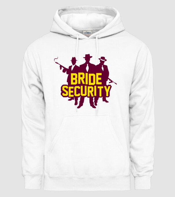 Bride Security model alb pe tricou