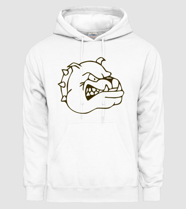 Bulldog model alb pe tricou