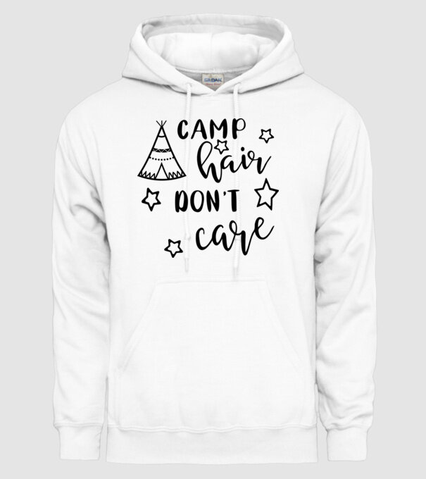 Camp hair teepee model alb pe tricou