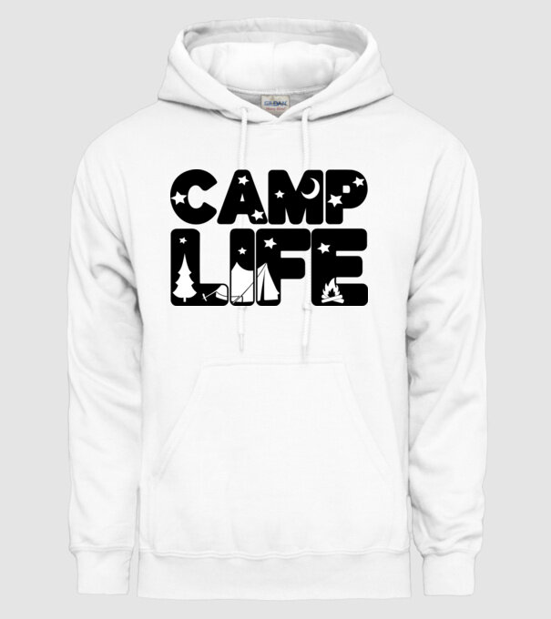 Camp life 2c model alb pe tricou
