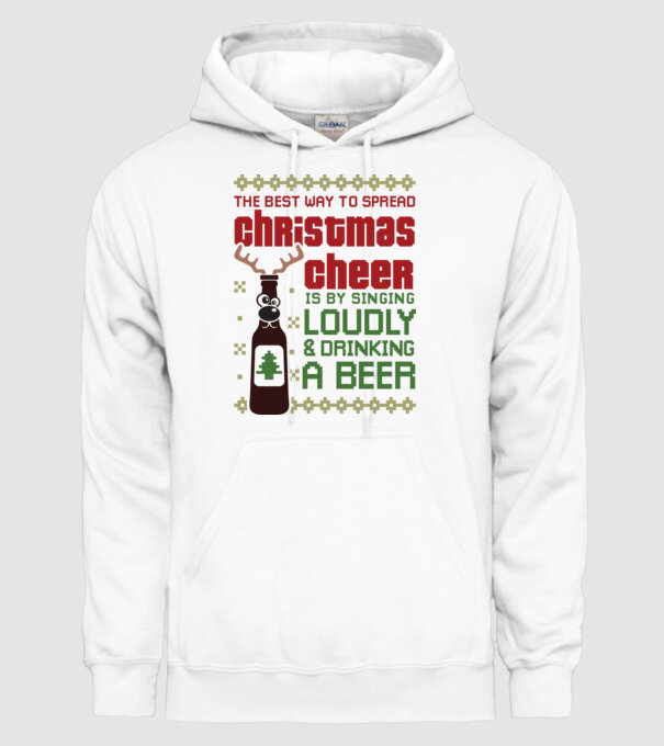 Christmas cheer beer pulovăr urât model alb pe tricou