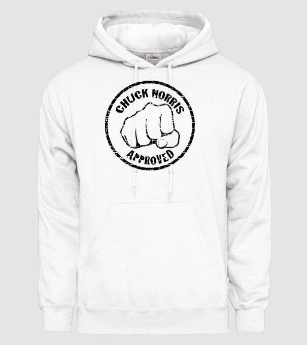 Chuck Norris Approved model alb pe tricou