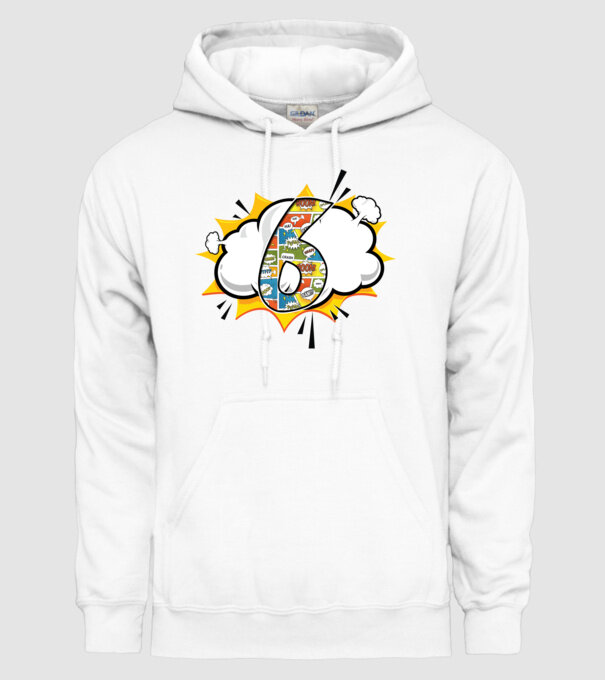Birthday Comic Number 6 model alb pe tricou