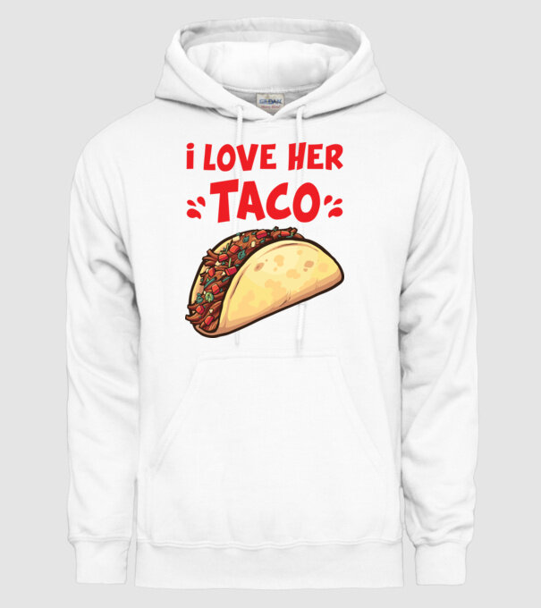 Couple TACO model alb pe tricou