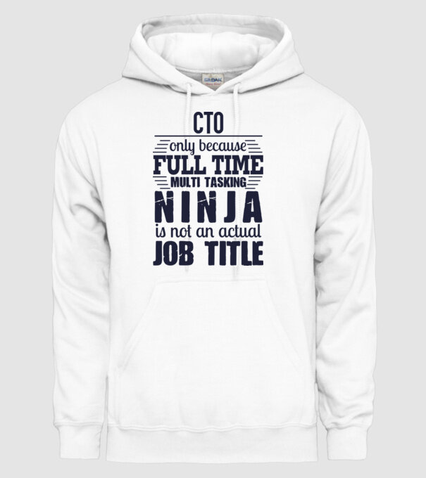 CTO-full time ninja model alb pe tricou
