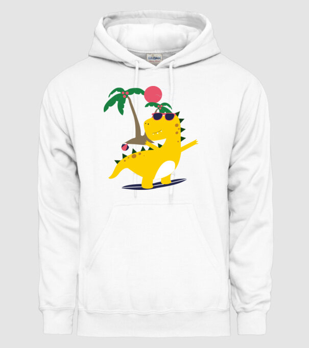 dinozaur drăguț vară model alb pe tricou