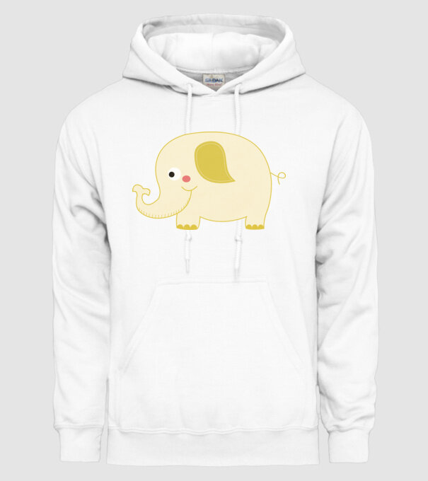 Cute elephant model alb pe tricou